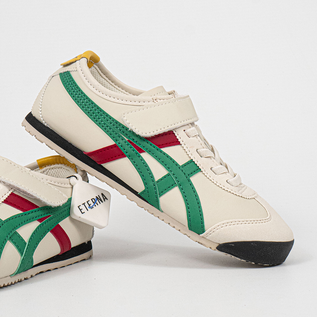 Sepatu Onitsuka Tiger Mexico 66 Kids Birch Green Red Yellow Sneakers Casual Authentic - Image 3