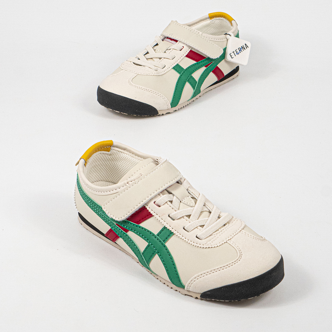 Sepatu Onitsuka Tiger Mexico 66 Kids Birch Green Red Yellow Sneakers Casual Authentic - Image 4