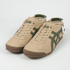 Sepatu Onitsuka Tiger Mexico 66 Laces Soft SD Vintage Beige Green Leather Unisex Sneakers Casual Authentic
