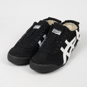Sepatu Onitsuka Tiger Mexico 66 Slip On Black White Canvas Unisex Sneakers Casual Authentic