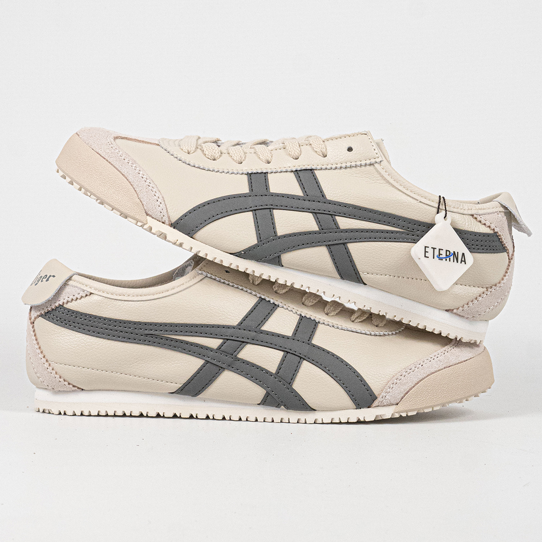 Sepatu Onitsuka Tiger Mexico 66 Slip On Grey Cream Unisex Sneakers Casual Authentic - Image 5