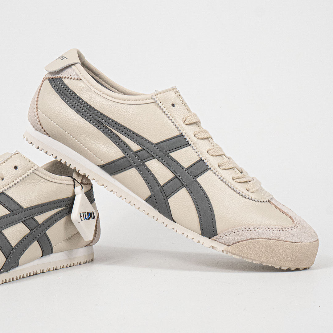 Sepatu Onitsuka Tiger Mexico 66 Slip On Grey Cream Unisex Sneakers Casual Authentic - Image 3