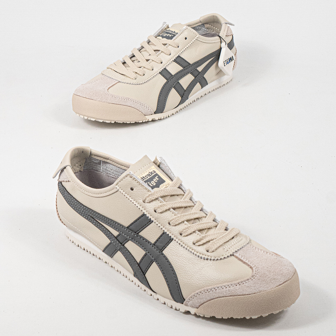 Sepatu Onitsuka Tiger Mexico 66 Slip On Grey Cream Unisex Sneakers Casual Authentic - Image 4