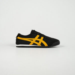 Sepatu Onitsuka Tiger Mexico 66 Slip On Black Yellow Canvas Unisex Sneakers Casual Authentic