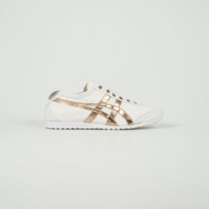 Sepatu Onitsuka Tiger Mexico 66 Slip On White Pure Gold Canvas Unisex Sneakers Casual Authentic