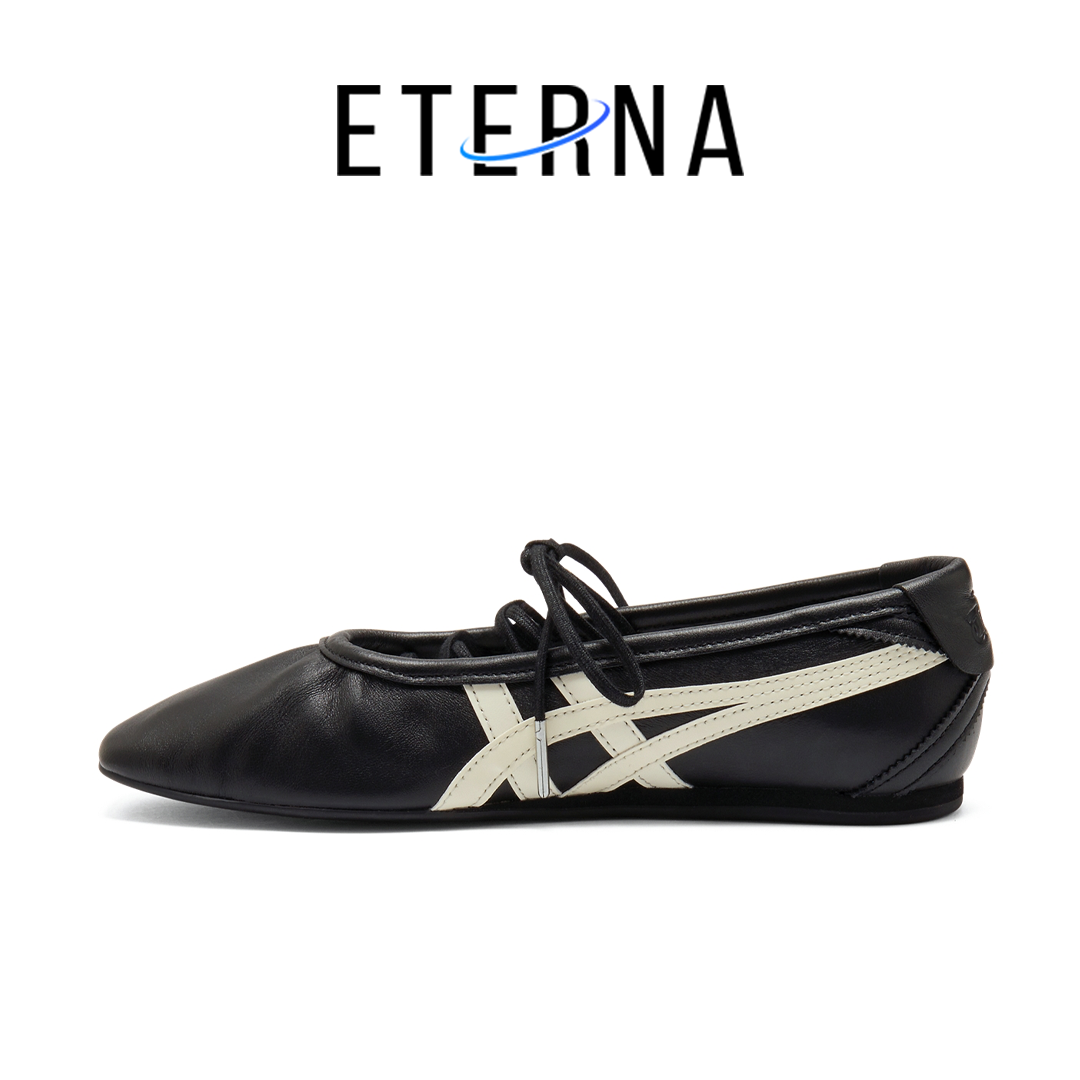 Sepatu Onitsuka Tiger Gymnarina Ballet Black Cream Women Casual Wanita Indoor Outdoor Sneakers Authentic - Image 2